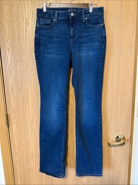 NYDJ Marilyn Straight Jeans in Dark Blue Denim